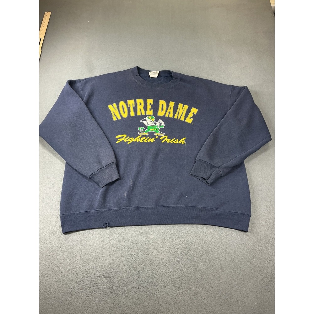 Nutmeg Sweatshirt Mens XL Blue Pullover Notre Dame Fightin' Irish Graphic